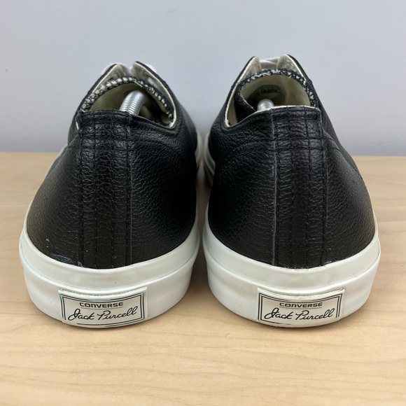 Converse Jack Purcell Men’s Size 13.0 Black & White Leather Low Top Shoes - Picture 7 of 10
